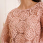 Textured Rosette Blouse - Rose