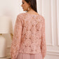 Textured Rosette Blouse - Rose