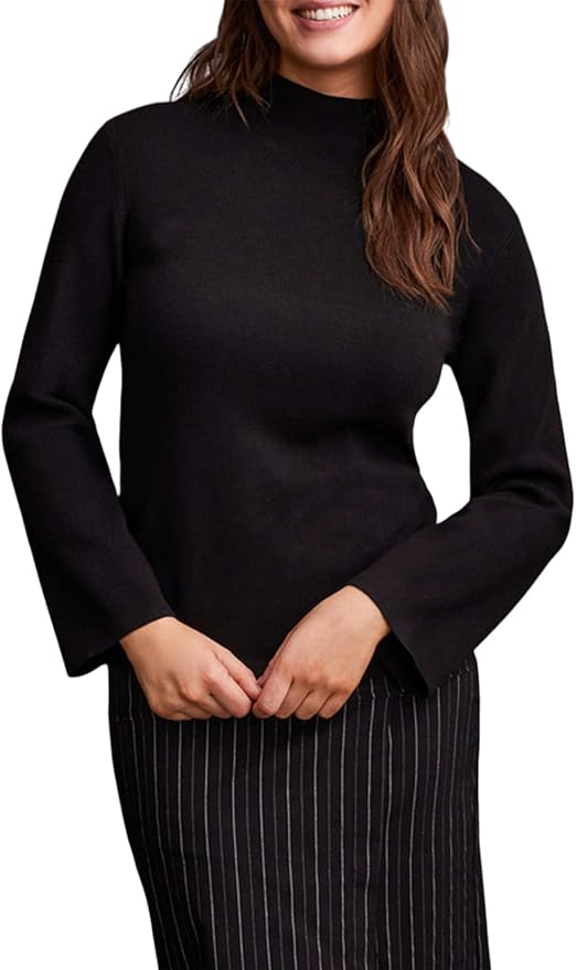 Black Funnel Neck Sweater