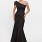 Fresh One Shoulder Fanny Metallic Jacquard Fit and Flare Gown - K278007A-999 FORMAL - MOB-FORMAL SOCIETY