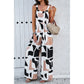 Geo Print Smocked Jumpsuit