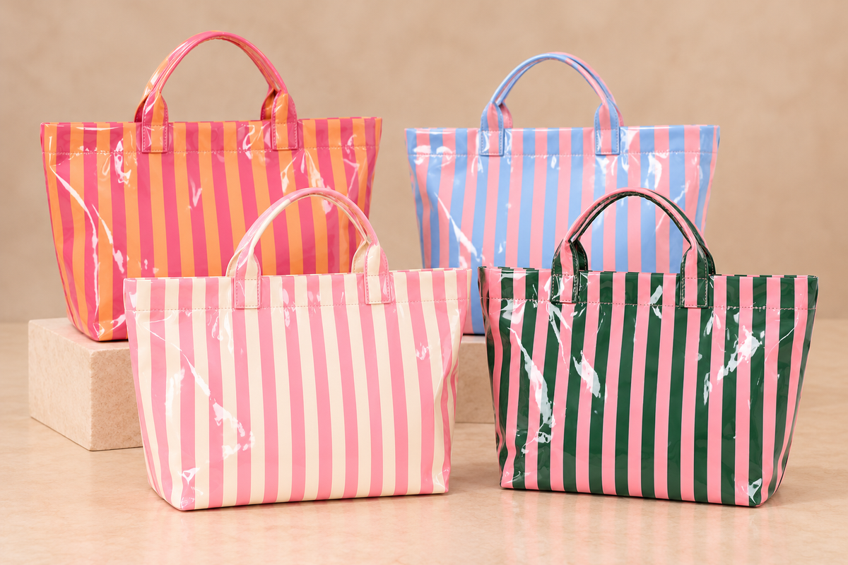 Everyday Striped Waterproof Tote Bag