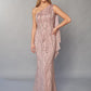 Head Turning Sequin Lace Fit and Flare Gown with One Shoulder Design and Chiffon Sash (Copy)-999 FORMAL - MOB-FORMAL SOCIETY