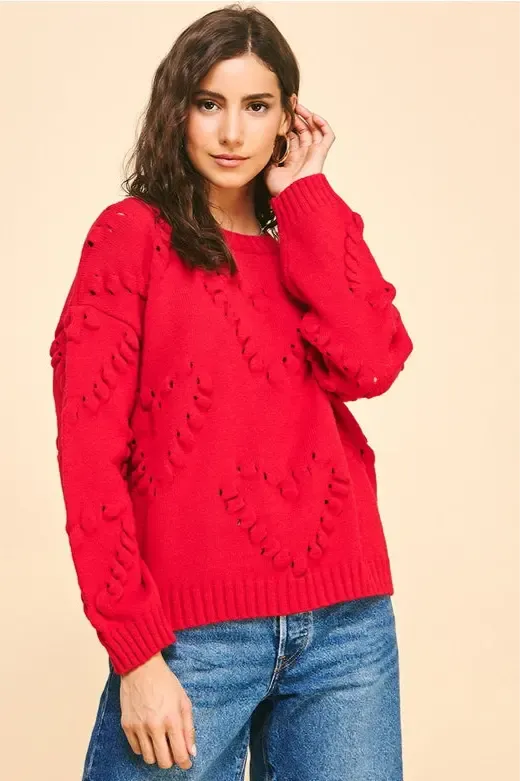 Heart Sweater-340 RTW TOP - SWEATER-FORMAL SOCIETY