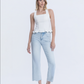 High Rise Light Wash Slim Wide Jeans