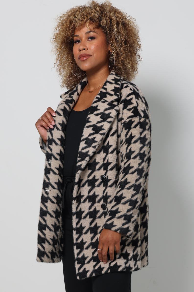 Houndstooth Coat-210 RTW OUTERWEAR-FORMAL SOCIETY