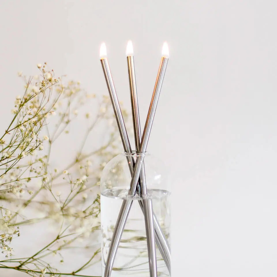 Silver Everlasting Candles