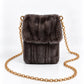 Faux Fur Chain Crossbody Bag
