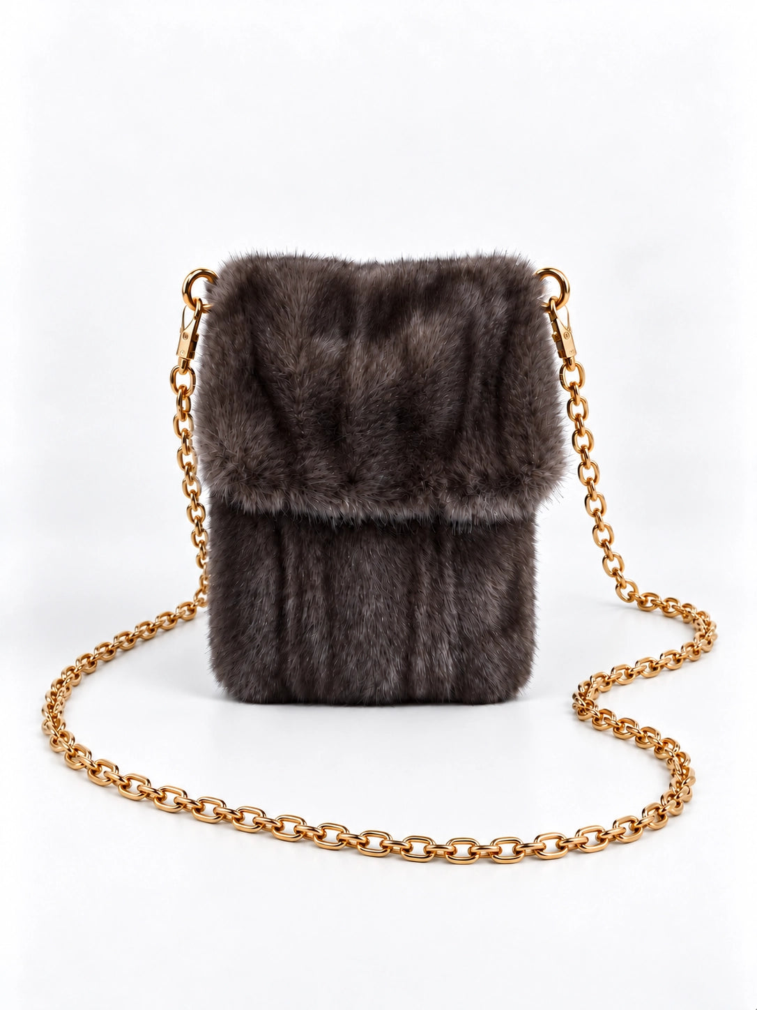 Faux Fur Chain Crossbody Bag