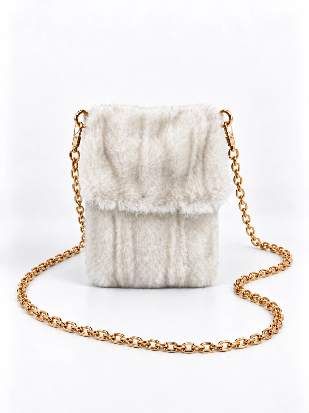 Faux Fur Chain Crossbody Bag