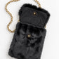 Faux Fur Chain Crossbody Bag