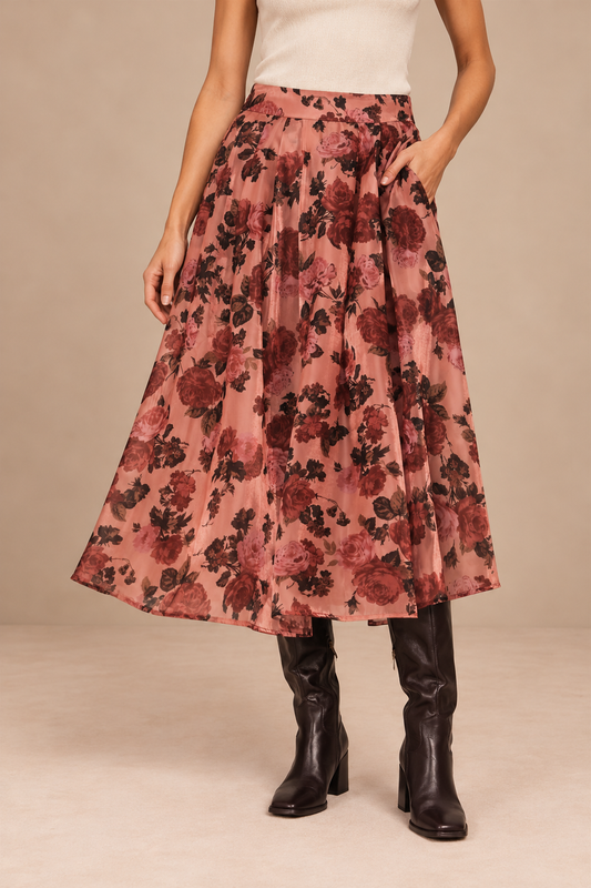 Floral Organza Skirt