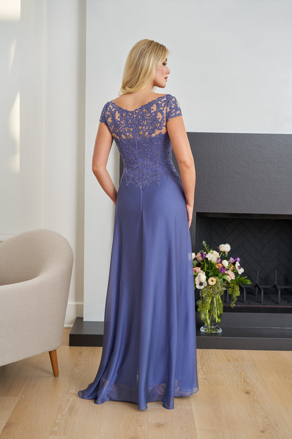 Enchanting Jade Tiffany Chiffon A-line Gown - K258065