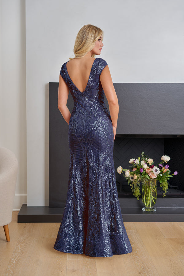 Glamorous All Over Chloe Sequin Lace Fit and Flare Gown  - K258069