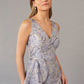K268052 Stylish Florence Jacquard Fit and Flare Gown with Plunging V-Neckline and Fashion Forward Side Peplum