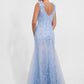 K278025 Luxurious Mermaid Floral Lace Gown with 3D Flowers and Bateau Neckline
