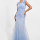 K278025 Luxurious Mermaid Floral Lace Gown with 3D Flowers and Bateau Neckline