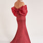 K278058 Striking Georgia Jaqcaurd Strapless Mermaid Dress with Fitted Bodice and Off The Shoulder Jacket