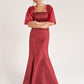 K278058 Striking Georgia Jaqcaurd Strapless Mermaid Dress with Fitted Bodice and Off The Shoulder Jacket