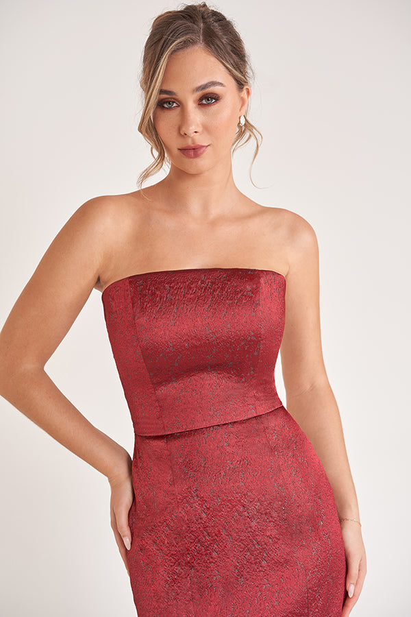 K278058 Striking Georgia Jaqcaurd Strapless Mermaid Dress with Fitted Bodice and Off The Shoulder Jacket