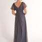 K278068 Dreamy Lace and Tulle A-Line Dress with V-Neckline and Hand Beaded Appliqued Waistline