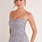 K278072 Romantic Bianca Flower Lace Fit and Flare Dress with Sweetheart Neckline and Detachable Three-Dimensional Flower Cape