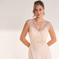 K278073 Glamorous Fit and Flare Adele Sequin Lace Gown with Illusion V-Neckline and Cap Sleeves