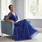 K288062 | Charming Heather Print Organza A-line Gown with V-Neckline and Flutter Sleeves