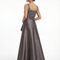 K288069 | Polished Mikado A-line Gown with Square and Folded Accented Waistline