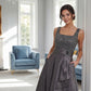 K288069 | Polished Mikado A-line Gown with Square and Folded Accented Waistline