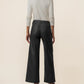 Meg Coated High Rise Wide Leg in Matte Black