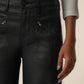 Meg Coated High Rise Wide Leg in Matte Black