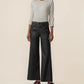 Meg Coated High Rise Wide Leg in Matte Black