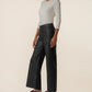 Meg Coated High Rise Wide Leg in Matte Black