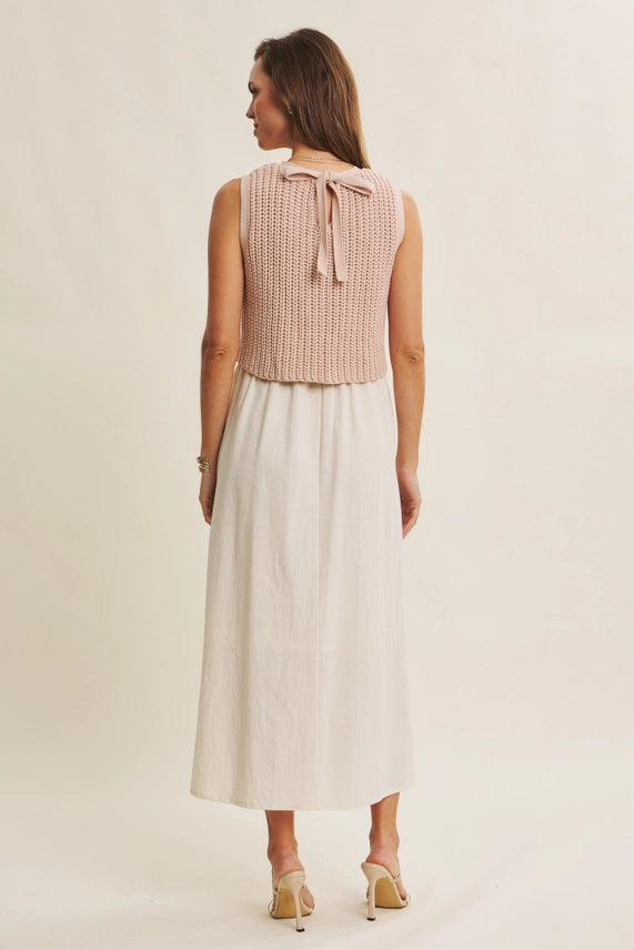 Khloe Two-fer Midi Dress - Pink