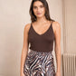 Lexi Shiny Tank Cami - Chocolate