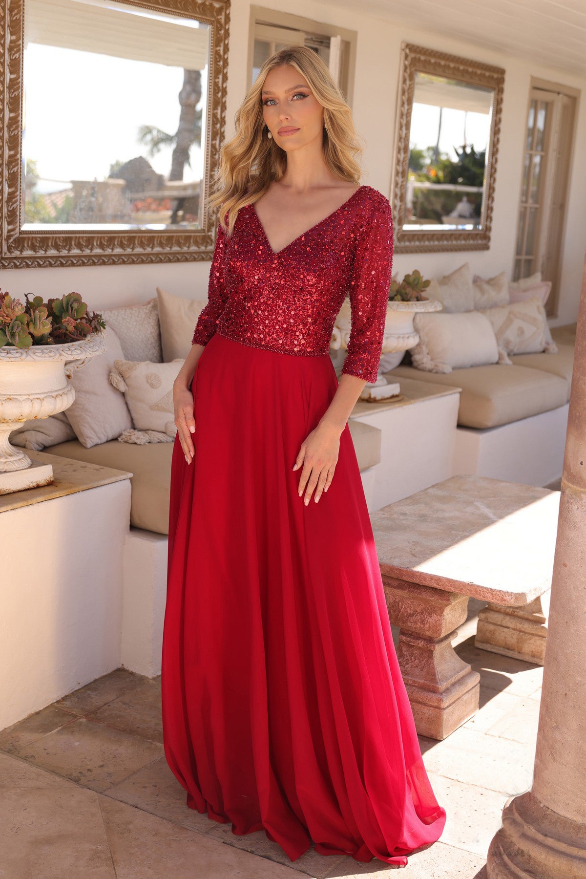 Mallory, a timeless masterpiece features a graceful V-neckline and luxurious chiffon-999 FORMAL - MOB-FORMAL SOCIETY