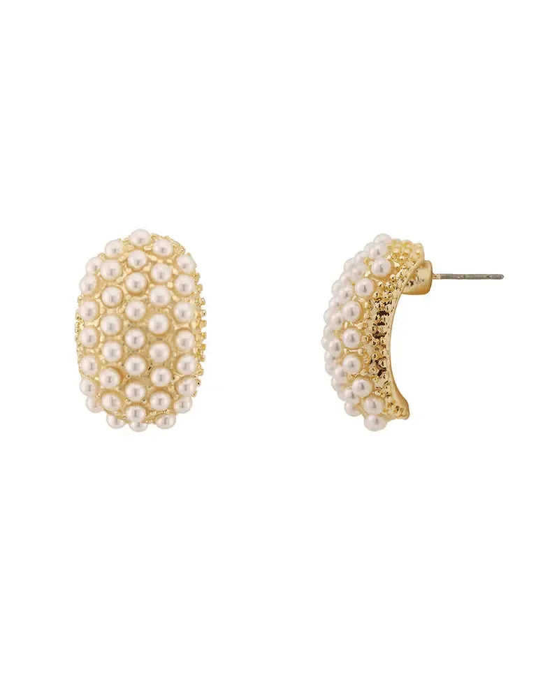 Metal Pearl Caviar Post Earring-610 ACCESSORIES - EARRING-FORMAL SOCIETY