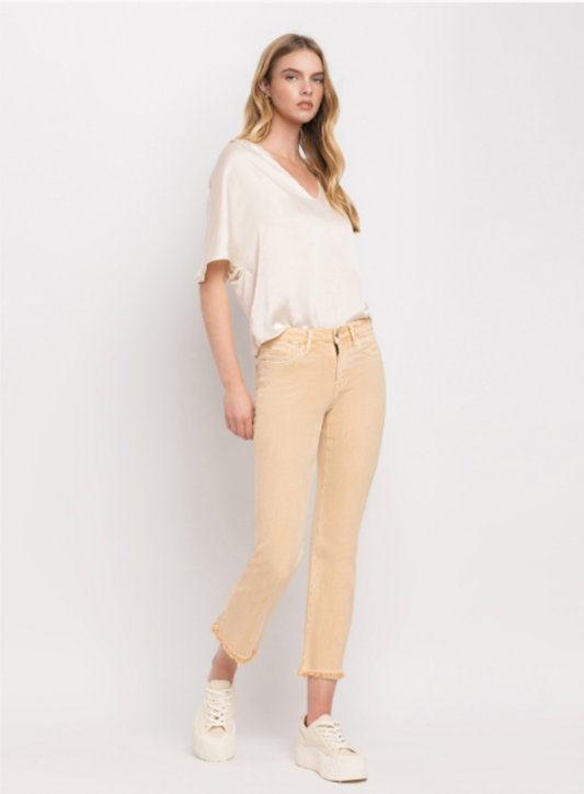 Mid Rise Straight Jeans