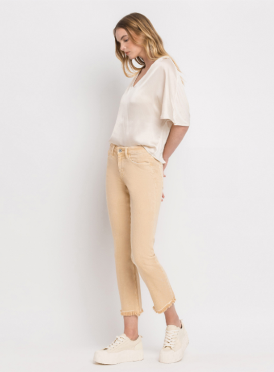 Mid Rise Straight Jeans