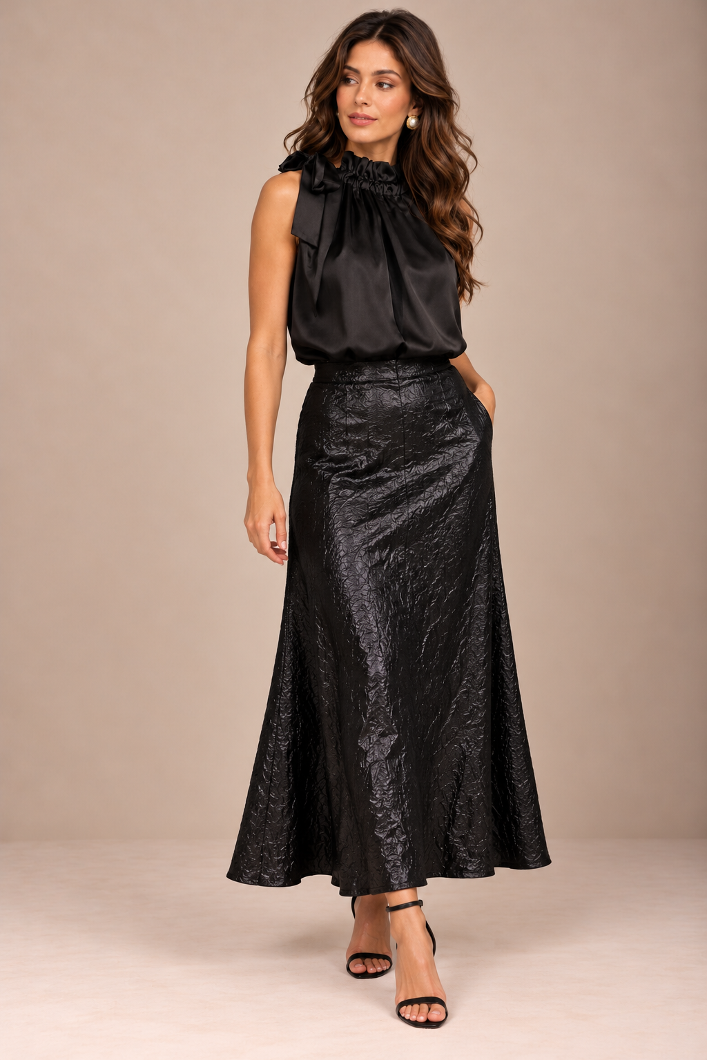 Black Satin Skirt