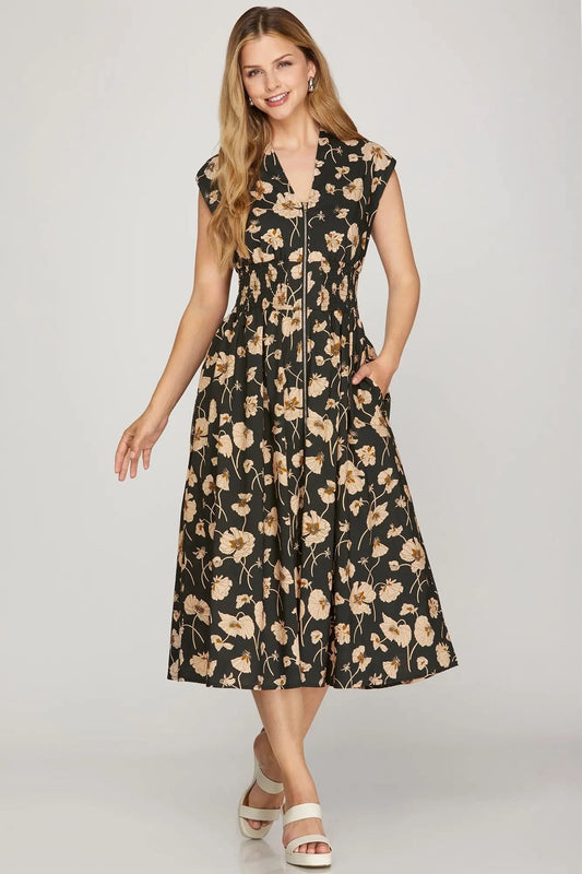 Smocked Floral Dress