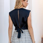 Back-Tie Crop Top - Black