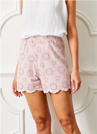 Pasadena Broderie Anglais Shorts-400 RTW BOTTOM - SHORTS-FORMAL SOCIETY