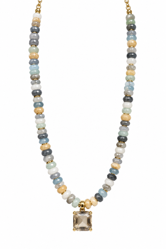 Grey Stone Rhinestone Necklace