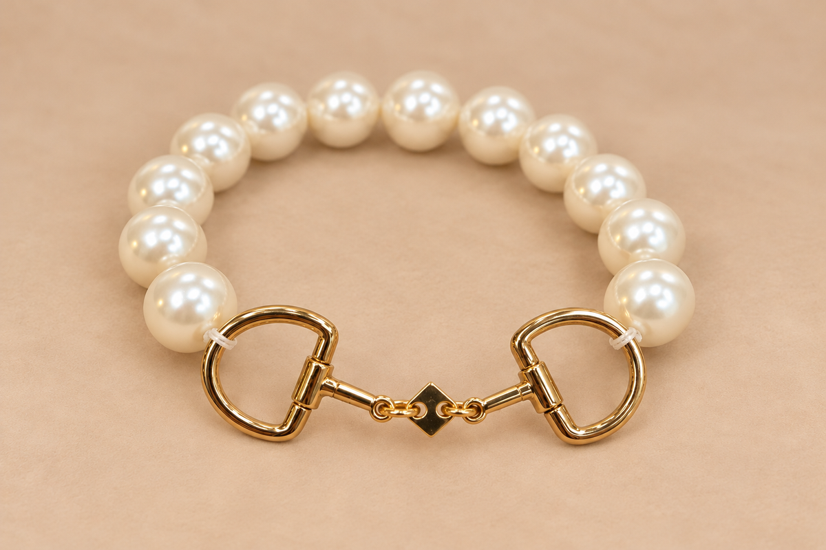 Pearl & Gold Equestrian Bracelet