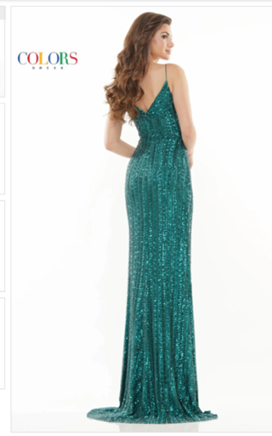Long Sequin Prom Dress with Spaghetti Straps