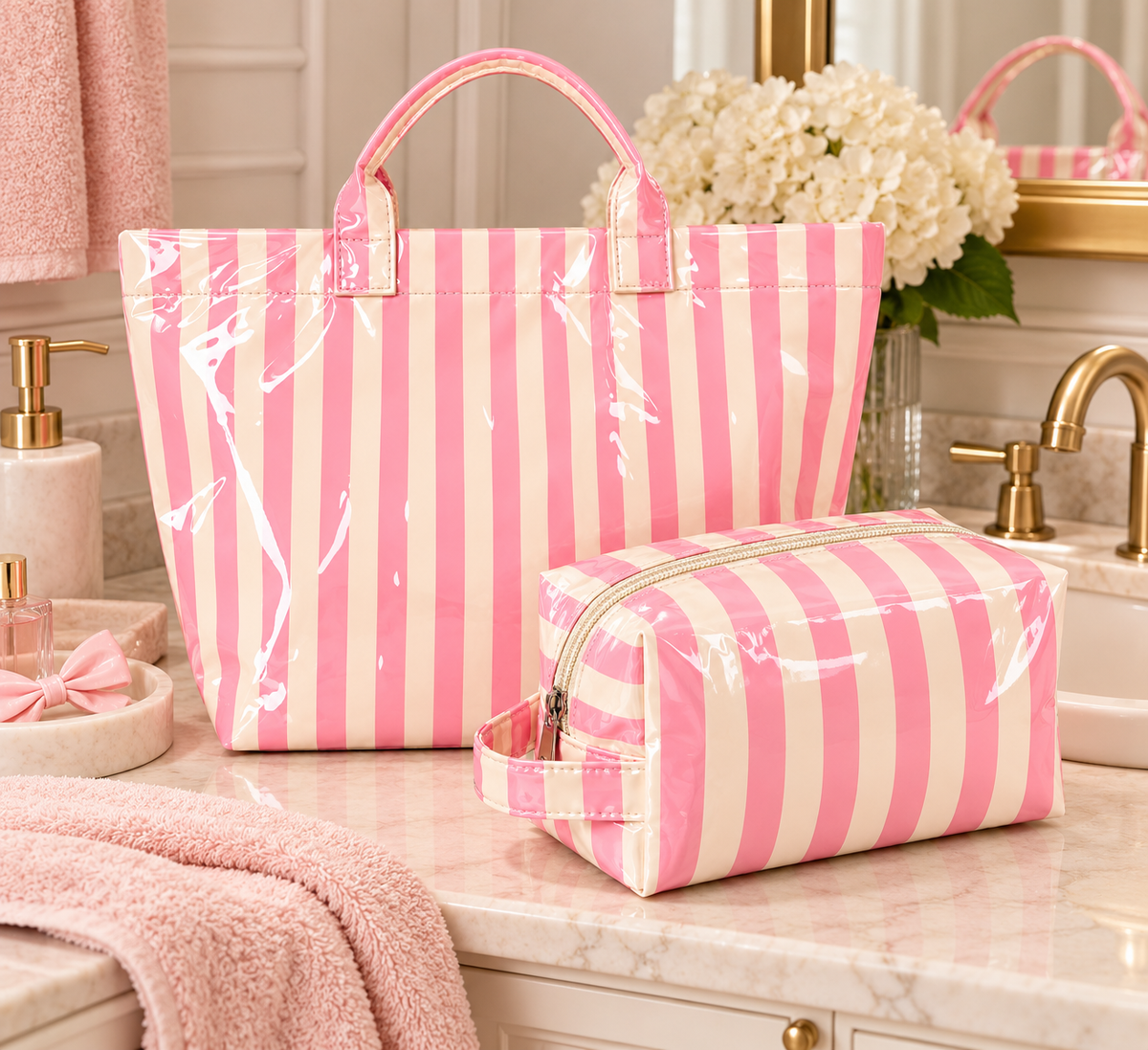 Pretty in Pink Makeup Bags