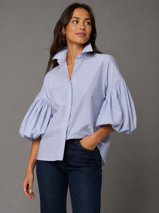 Blue Pinstripe Blouse