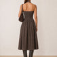 Plaid Halter Open Back Midi Dress